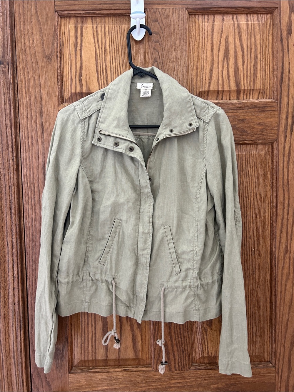 Andrea Jovine Olive Green linen Utility Jacket
